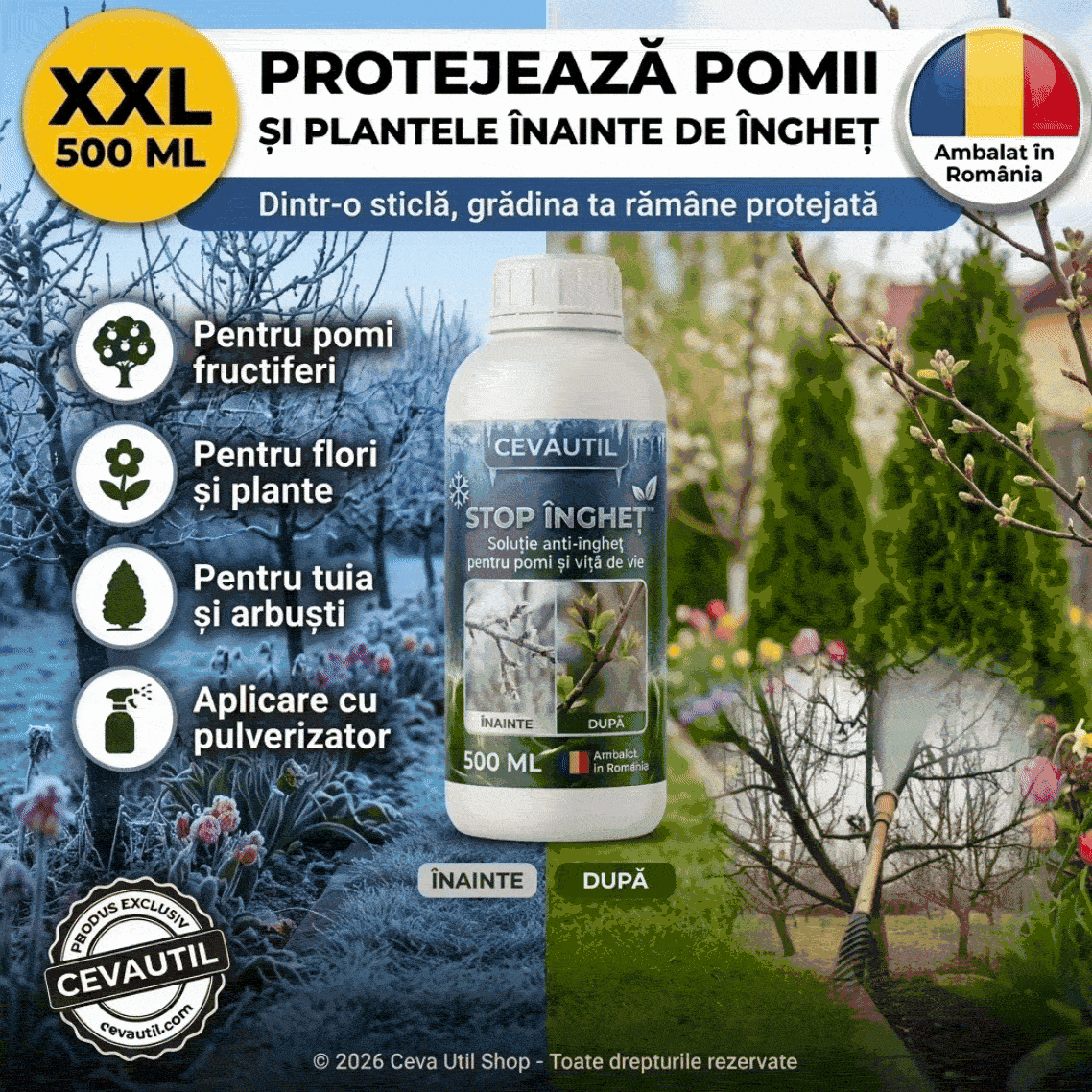 Stop Îngheț™ — Protecție Anti-Îngheț pentru Pomi și Plante