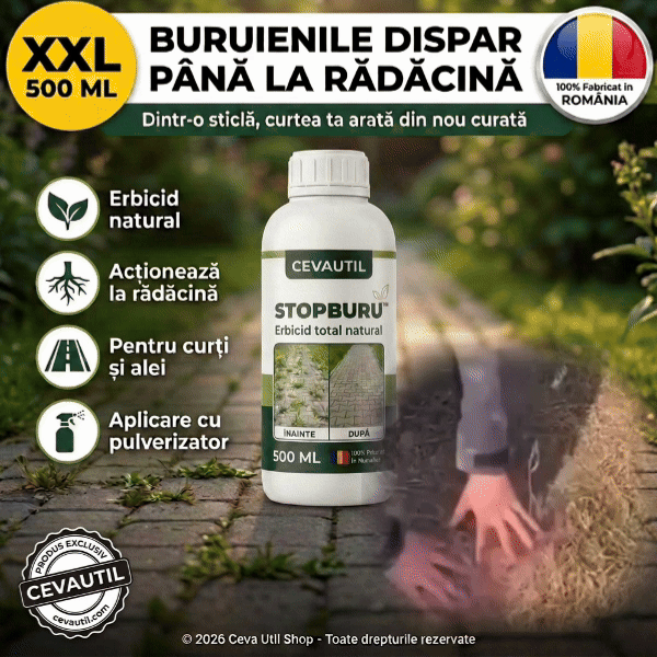 StopBuru™ — Gata cu sapa. Curtea curată tot sezonul.