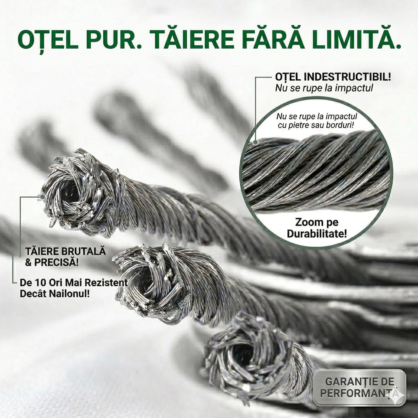 Cap Metalic de Motocoasă Indestructibil