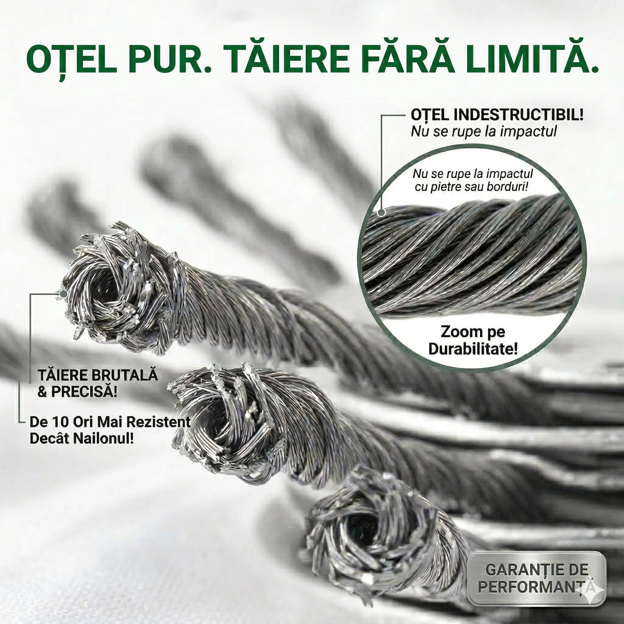 Cap Metalic de Motocoasă Indestructibil
