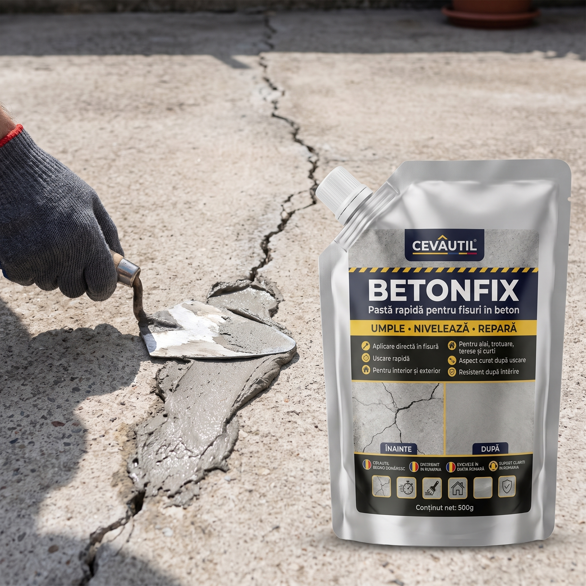BETONFIX - Curte fără crăpături instant
