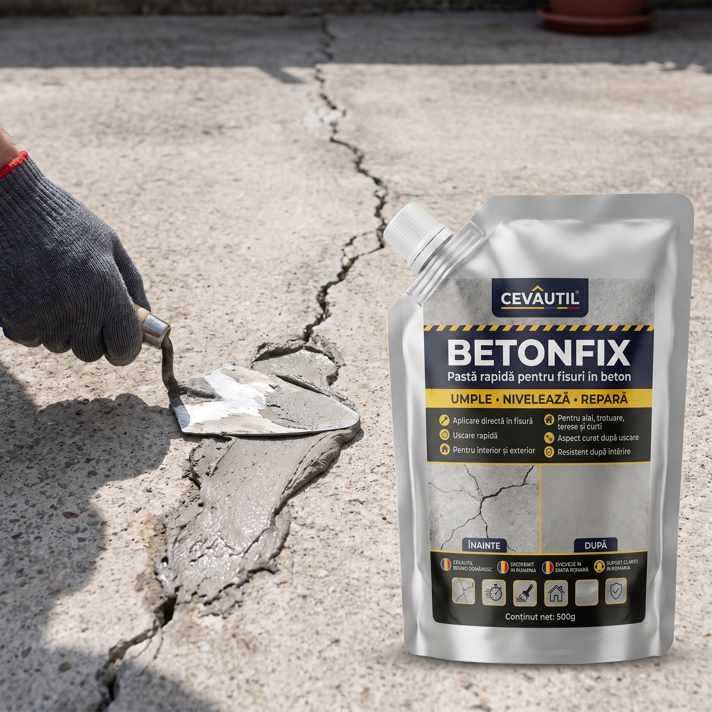 BETONFIX - Curte fără crăpături instant