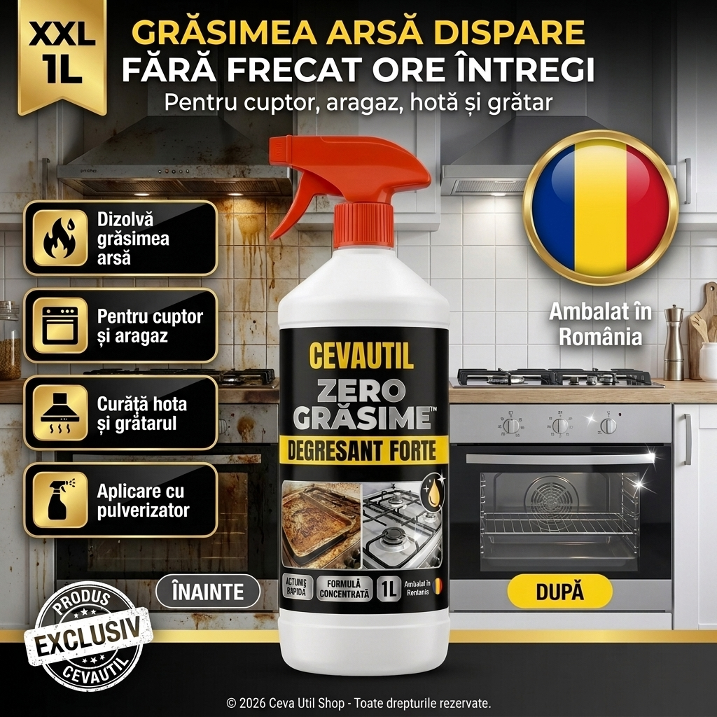 ZERO GRASIME™ — Soluție Puternică pentru Grăsime Arsă și Murdărie Greu de Curățat