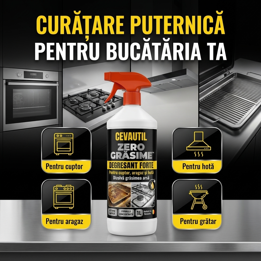 ZERO GRASIME™ — Soluție Puternică pentru Grăsime Arsă și Murdărie Greu de Curățat