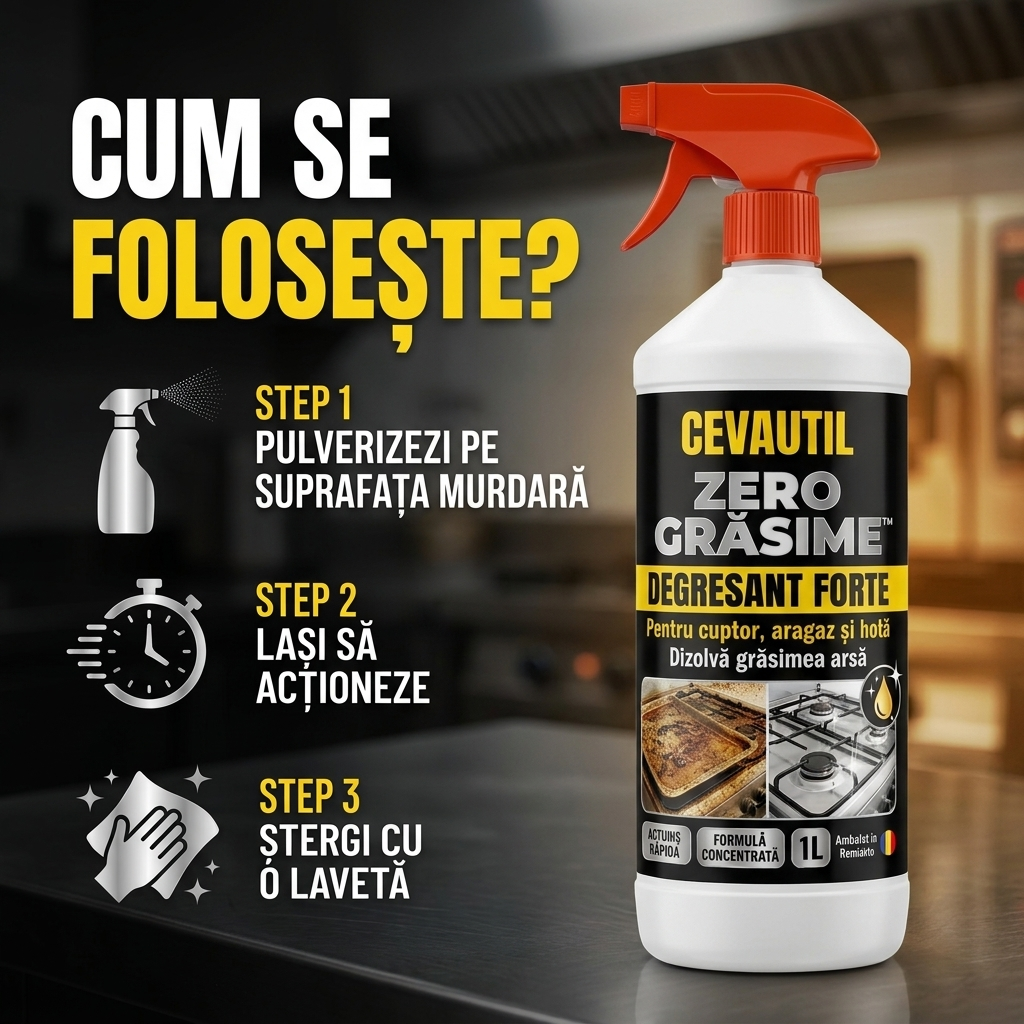ZERO GRASIME™ — Soluție Puternică pentru Grăsime Arsă și Murdărie Greu de Curățat
