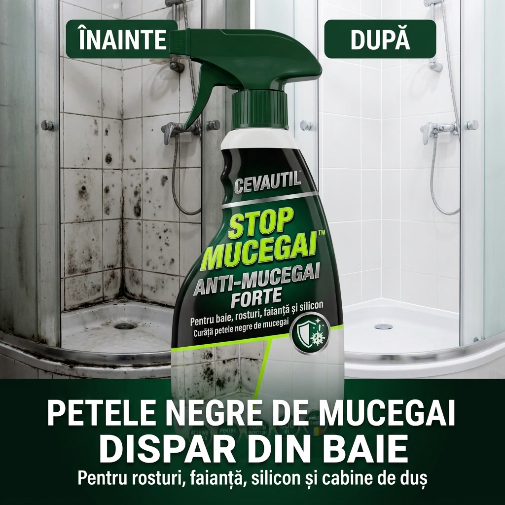 STOP MUCEGAI™ — Spray Anti-Mucegai pentru Baie, Rosturi și Silicon