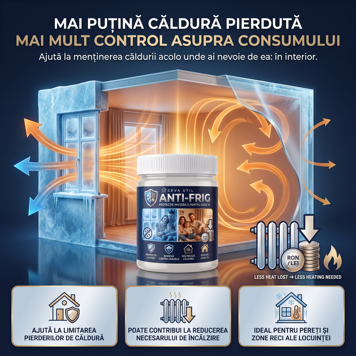 ANTI-FRIG™ — Mai Multă Căldură în Casă. Mai Puțin Consum la Încălzire.